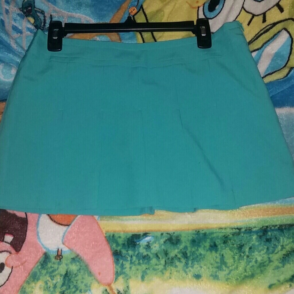 Teal Pleated Miniskirt